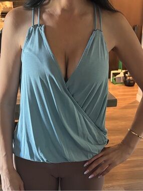 PPLA Double-Strap Wrap Camisole - Dusty Blue